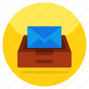 mail drawer, inbox, email drawer, envelope, letter