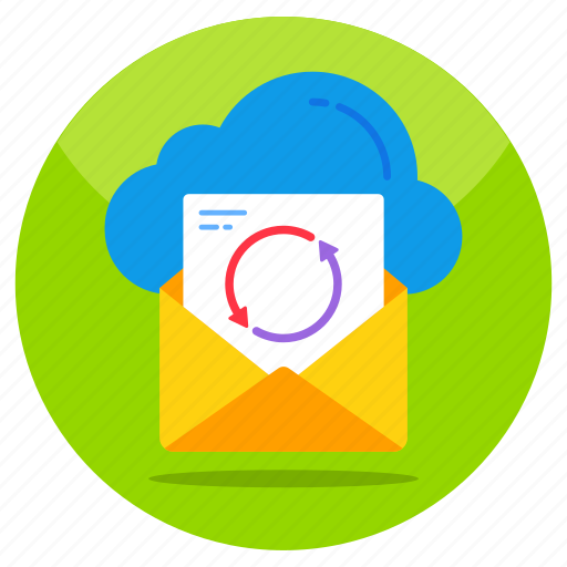 Cloud mail, mail sync, mail synchronization, mail update, mail refresh icon - Download on Iconfinder