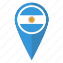 argentina, flag, map, pin