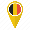belgium, flag, map, pin