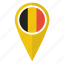 belgium, flag, map, pin 
