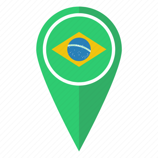Brazil, flag, map, pin icon - Download on Iconfinder
