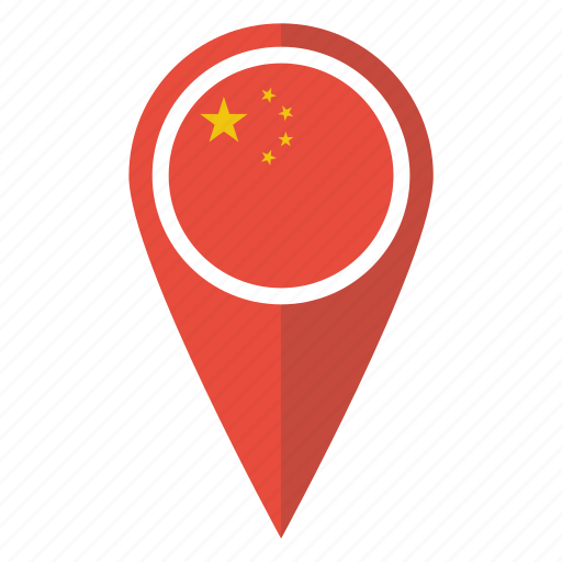 China, flag, map, pin icon - Download on Iconfinder