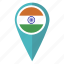 flag, india, pin, map 