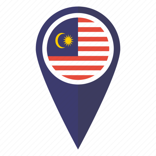 Flag, malaysia, map, pin icon - Download on Iconfinder