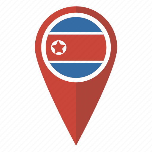 Flag, map, pin, north korea icon - Download on Iconfinder