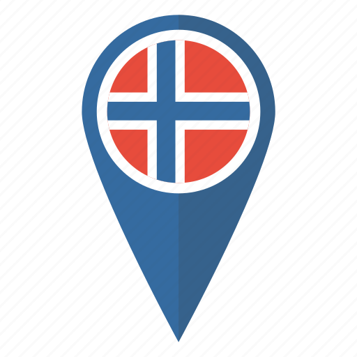 Flag, map, norway, pin icon - Download on Iconfinder