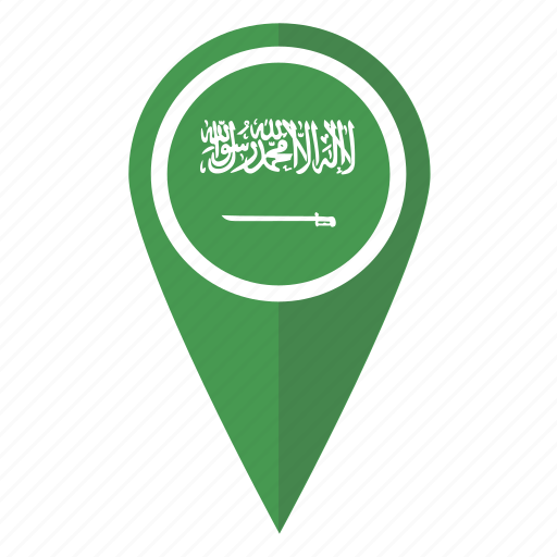 Flag, map, pin, saudi arabia icon - Download on Iconfinder