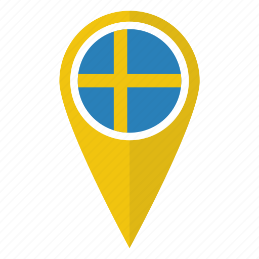 Flag, map, pin, sweden icon - Download on Iconfinder