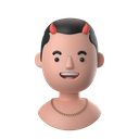 avatars, accounts, man, male, people, person, devil, shirtless, necklace 