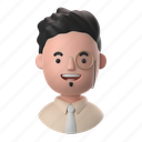 avatars, accounts, man, male, people, person, monocle, shirt, tie 