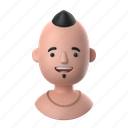 avatars, accounts, man, male, people, person, mowhawk, soul, patch, necklace, shirtless 