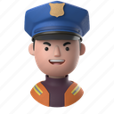 avatars, accounts, man, male, people, person, police, officer, jacket, occupation 