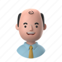 avatars, accounts, man, male, people, person, shirt, tie, office, formal, bald, balding 