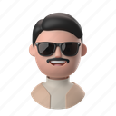 avatars, accounts, man, male, people, person, turtleneck, sweater, sunglasses, glasses, moustache, mustache 