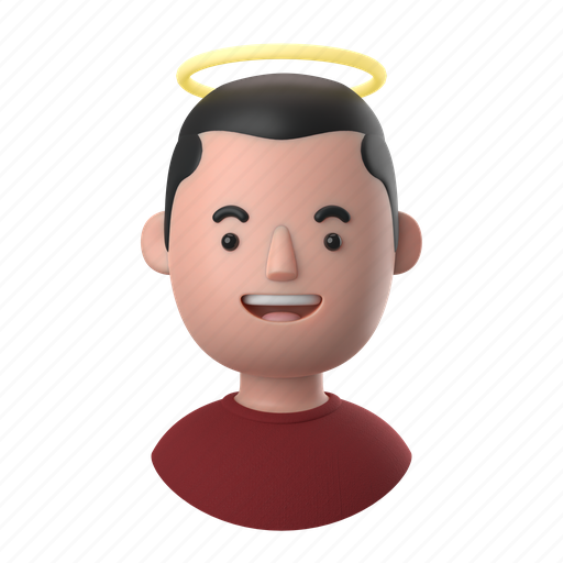 Avatars, accounts, man, male, people, person, angel 3D illustration - Download on Iconfinder