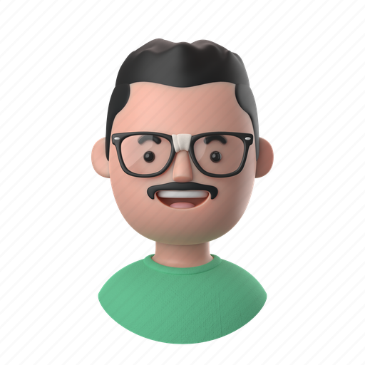 Avatars, accounts, man, male, people, person, broken 3D illustration - Download on Iconfinder
