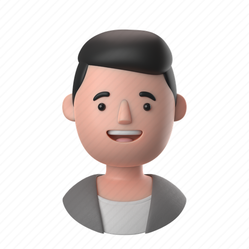 Avatars, accounts, man, male, people, person, cardigan 3D illustration - Download on Iconfinder