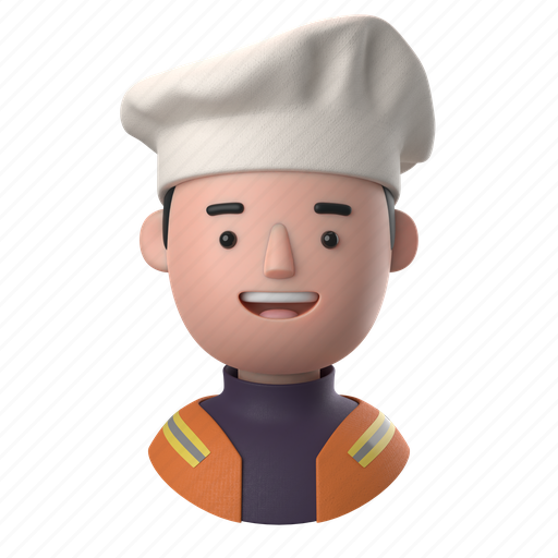 Avatars, accounts, man, male, people, person, chef 3D illustration - Download on Iconfinder