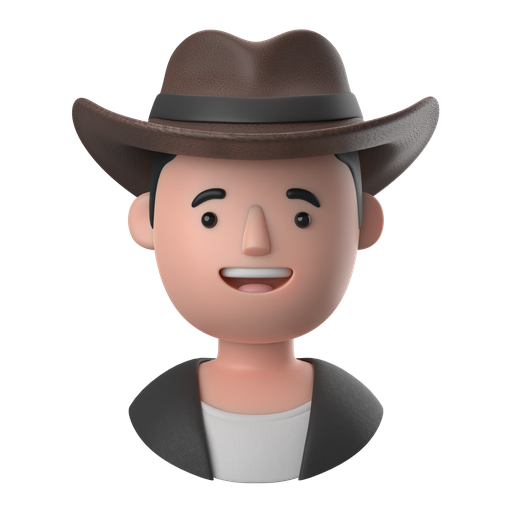 Avatars, accounts, man, male, people, person, cowboy 3D illustration - Free download