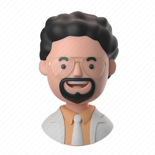 Avatars, accounts, man, male, people, person, curly 3D illustration - Download on Iconfinder