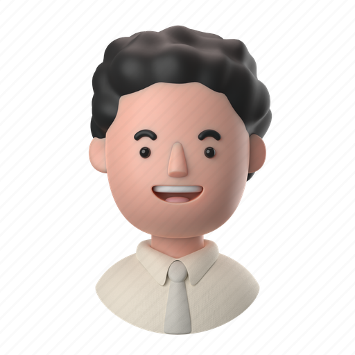 Avatars, accounts, man, male, people, person, curly 3D illustration - Download on Iconfinder