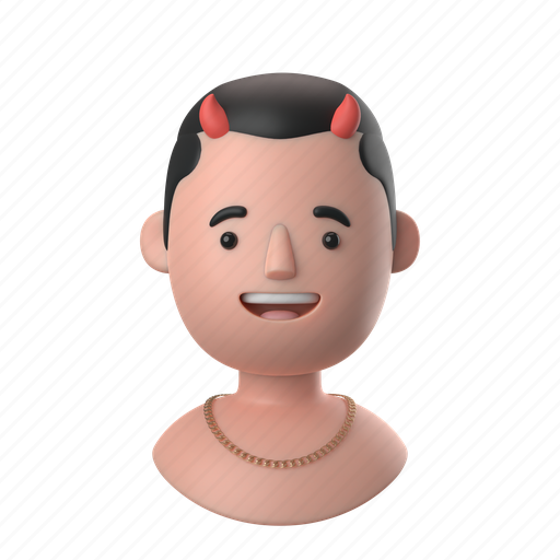 Avatars, accounts, man, male, people, person, devil 3D illustration - Download on Iconfinder