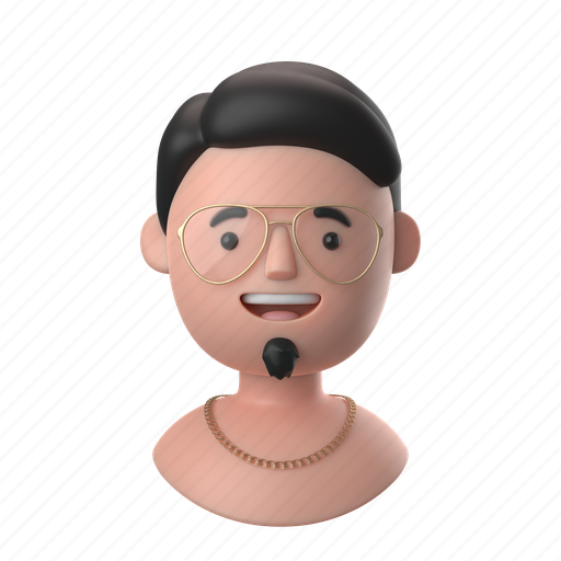 Avatars, accounts, man, male, people, person, glasses 3D illustration - Download on Iconfinder