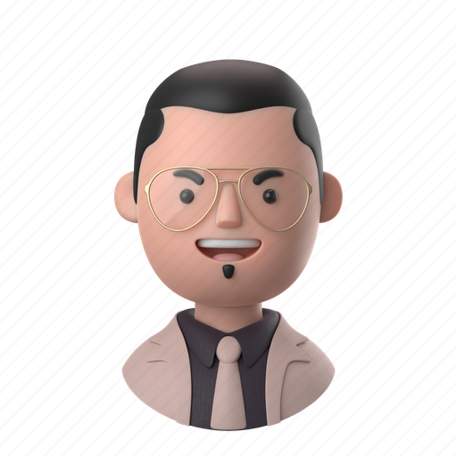 Avatars, accounts, man, male, people, person, glasses 3D illustration - Download on Iconfinder