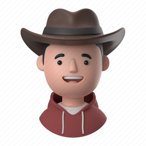 Avatars, accounts, man, male, people, person, hat 3D illustration - Download on Iconfinder
