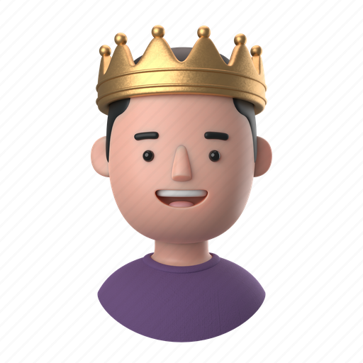 Avatars, accounts, man, male, people, person, king 3D illustration - Download on Iconfinder