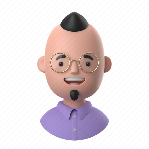 Avatars, accounts, man, male, people, person, mowhawk 3D illustration - Download on Iconfinder
