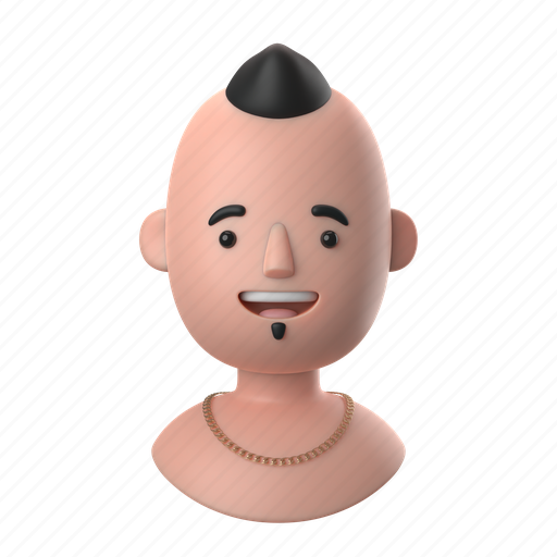 Avatars, accounts, man, male, people, person, mowhawk 3D illustration - Download on Iconfinder