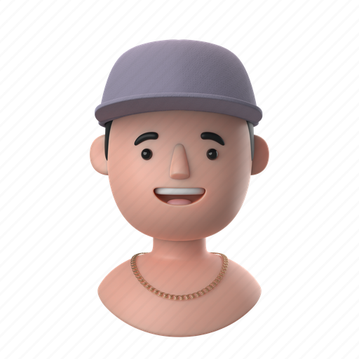 Avatars, accounts, man, male, people, person, necklace 3D illustration - Download on Iconfinder