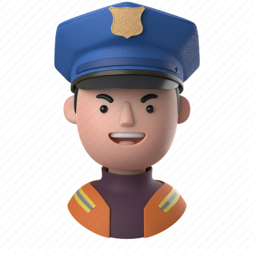 Avatars, accounts, man, male, people, person, police 3D illustration - Download on Iconfinder