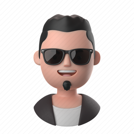 Avatars, accounts, man, male, people, person, sunglasses 3D illustration - Download on Iconfinder