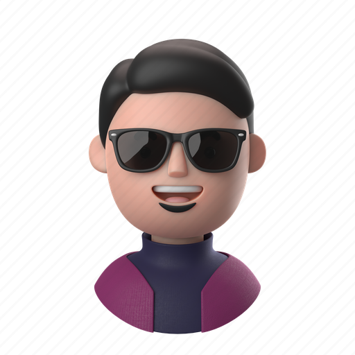 Avatars, accounts, man, male, people, person, sunglasses 3D illustration - Download on Iconfinder