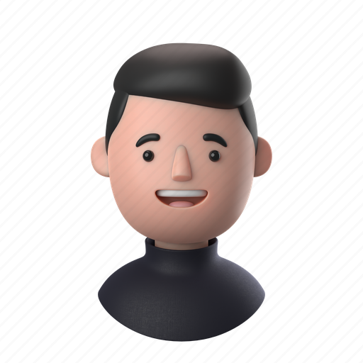 Avatars, accounts, man, male, people, person, turtleneck 3D illustration - Download on Iconfinder