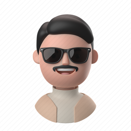 Avatars, accounts, man, male, people, person, turtleneck 3D illustration - Download on Iconfinder