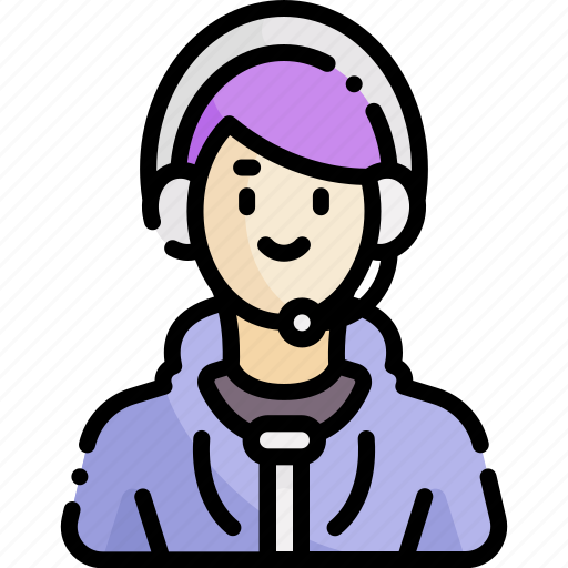 Male, occupation, job, avatar, profession, gamer, content creator icon - Download on Iconfinder