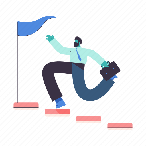 Man, male, person, climb, climbing, achievmenet, flag illustration - Download on Iconfinder