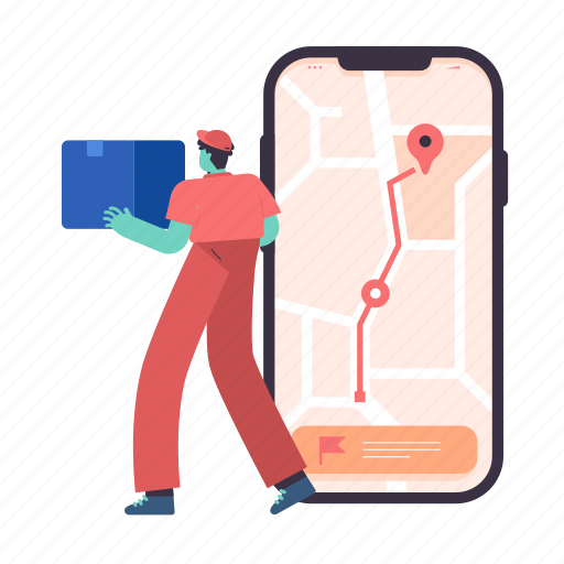 Man, male, person, location, delivery, hand, logistic illustration - Download on Iconfinder