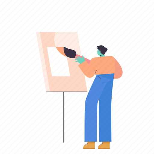 Man, male, person, painting, paint, art, brush illustration - Download on Iconfinder