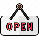 open, sign, mall, shop