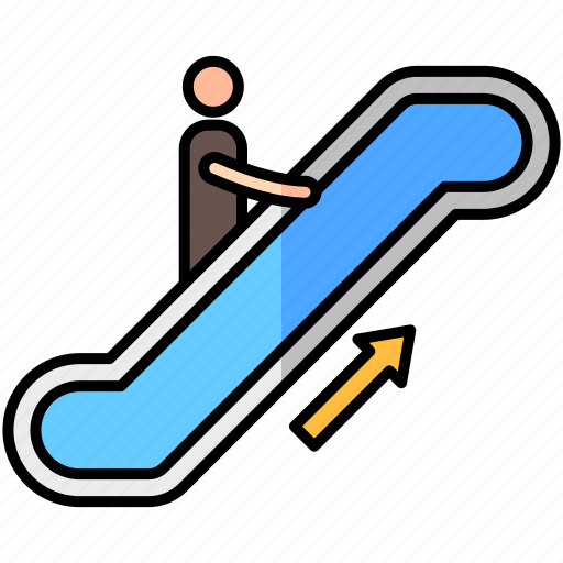 Escalator, mall, building, up icon - Download on Iconfinder