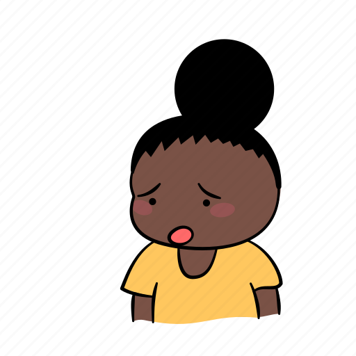 Anxious, emoticon, girl, sticker, upset, vee, worry icon - Download on Iconfinder