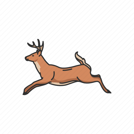 Animals, buck, deer, elk, mammal, reindeer, running deer icon - Download on Iconfinder