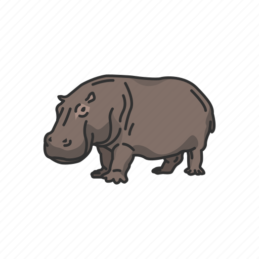 Animals, hippo, hippopotami, hippopotamus, mammal, semiaquatic mammal icon - Download on Iconfinder