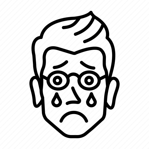Crying, emoji, emoticon, face, man, sad, smiley icon - Download on Iconfinder