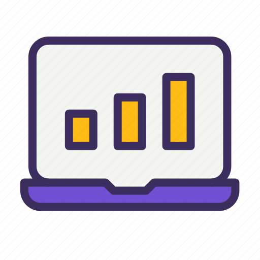 Laptop, chart, bar, analytics icon - Download on Iconfinder